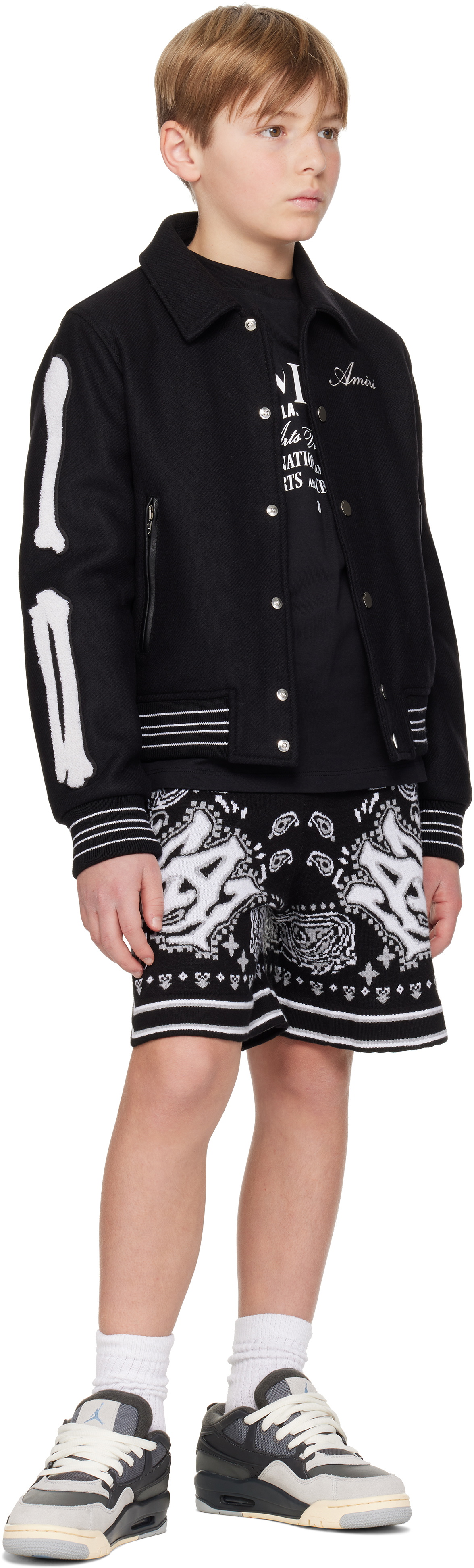 AMIRI Kids Black Bones Bomber Jacket