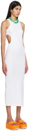 MSGM White Cutout Midi Dress