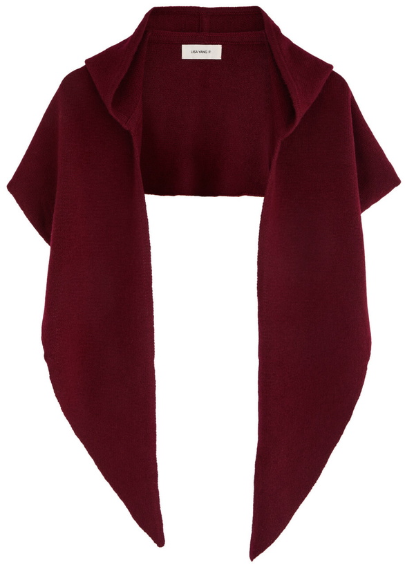 Photo: Lisa Yang Rina Hooded Cashmere Scarf - Burgundy - One Size