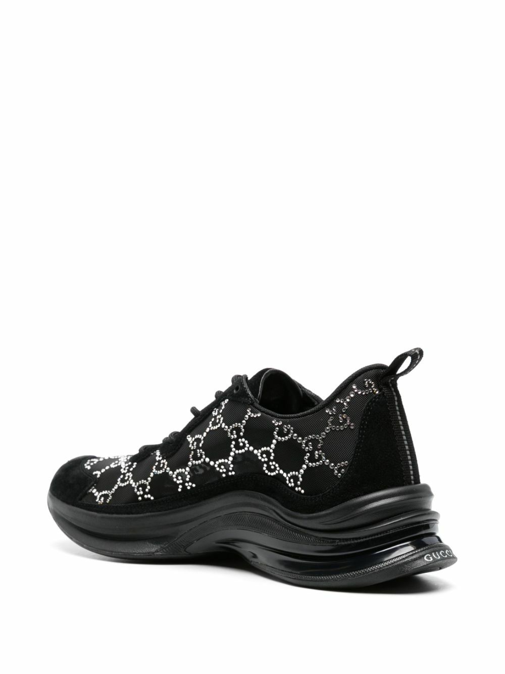 Gucci Black Gucci Run GG Crystal-Embellished Sneakers Gucci