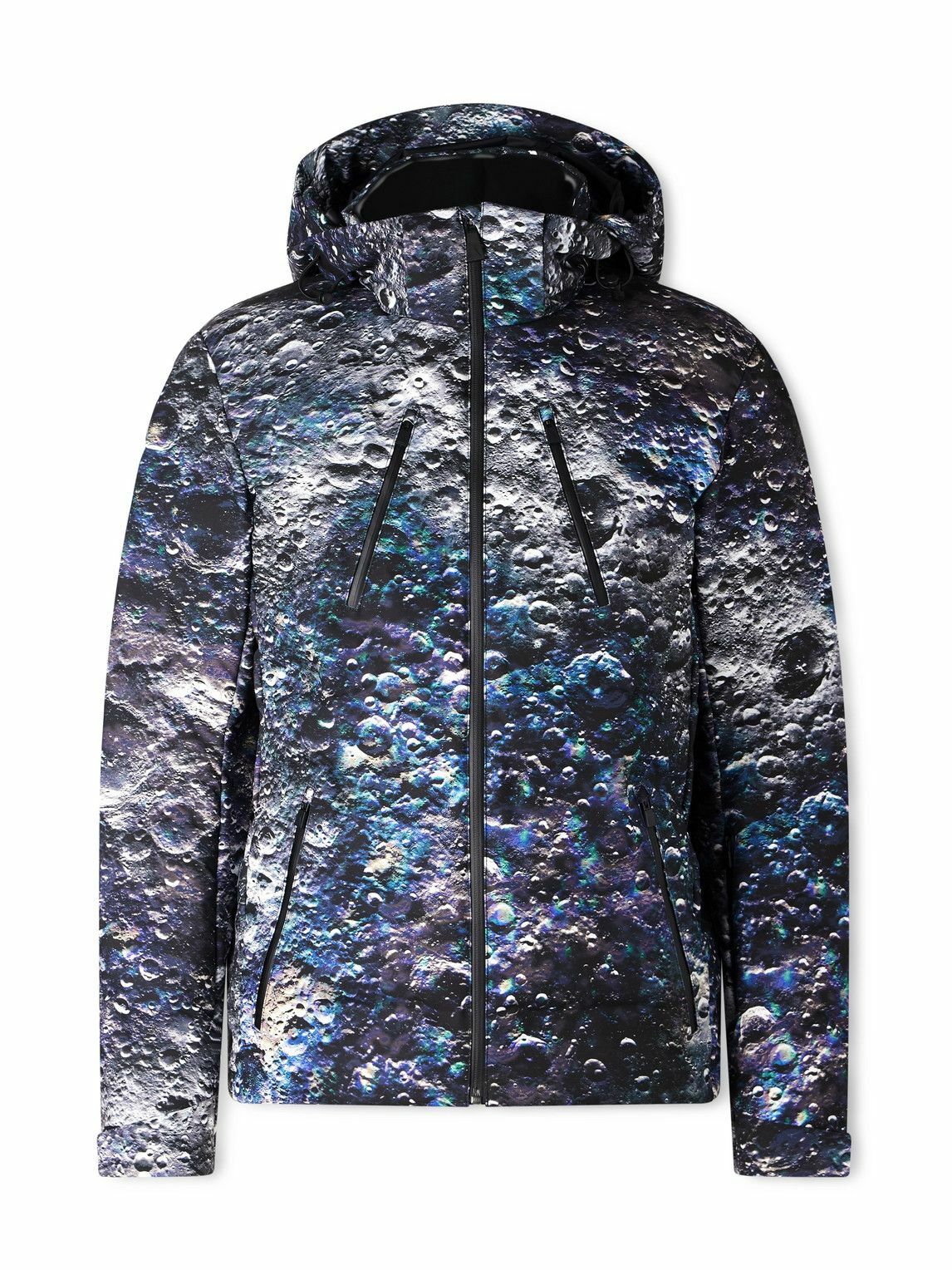 Aztech Mountain - MDJ Nuke Suit Printed Quilted Hooded Down Ski Jacket - Blue