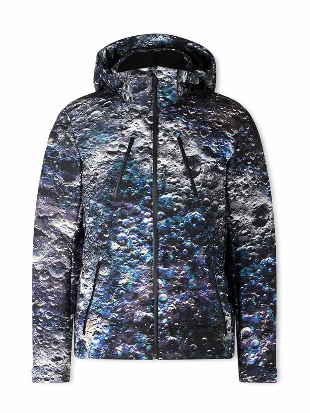 Photo: Aztech Mountain - MDJ Nuke Suit Printed Quilted Hooded Down Ski Jacket - Blue