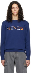 Kenzo Blue Logo Classic Sweater