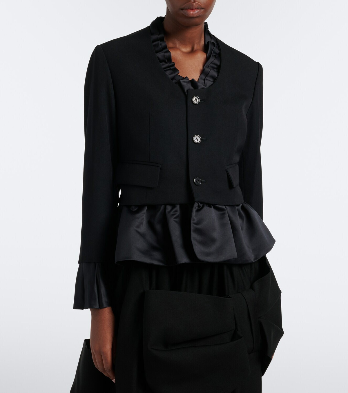 Noir Kei Ninomiya Ruffled peplum wool jacket