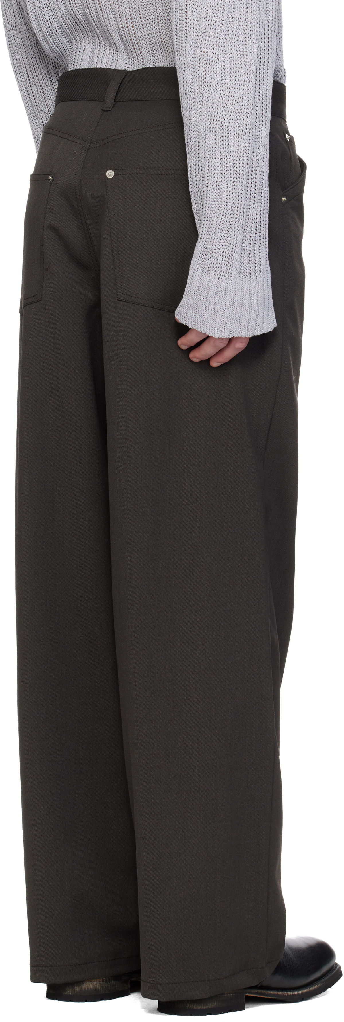 HOPE Brown Loose-Fit Stellar Trousers