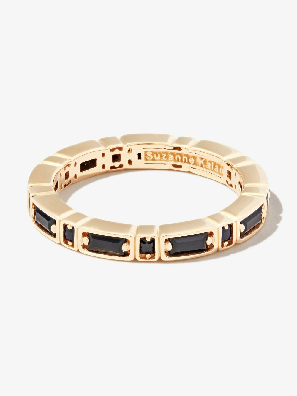 Suzanne Kalan 18kt Yellow Gold Inlay Sideways Sapphire Eternity Band Ring