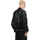 Rick Owens Black Tower Secchia Flight Leather Bomber Jacket