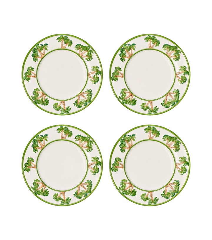Photo: Les-Ottomans Palms set of 4 ceramic dinner plates