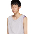 Keenkee Off-White and Purple Layered Tank Top