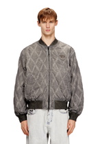 Diesel Padded argyle-quilted bomber jacket - Jackets Mens in Grey