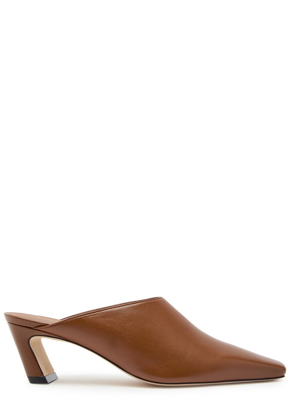 Photo: Stuart Weitzman Stassi 50 Leather Mules Brown