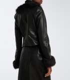 Nour Hammour Sofie shearling-trimmed leather jacket