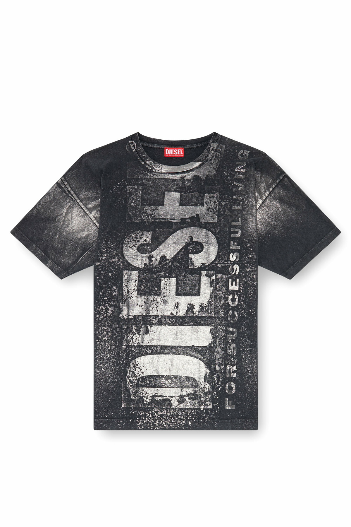 Diesel Logo T-shirt with metallic effects - T-Shirts Mens in Black 