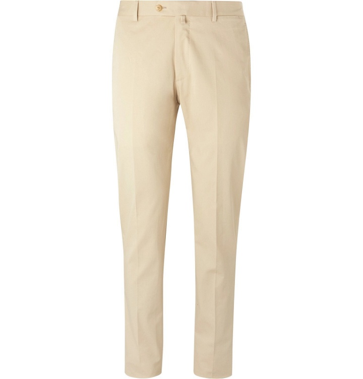 Photo: Caruso - Light-Beige Pleated Cotton-Blend Twill Trousers - Neutrals