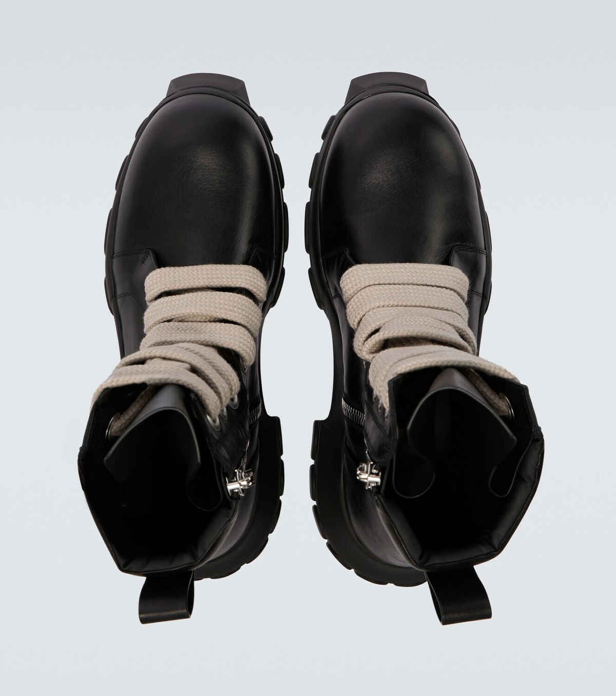 Rick Owens Jumbolace Army leather combat boots