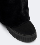 Bogner Turin shearling and suede knee-high boots