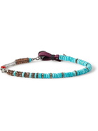 PEYOTE BIRD - Bijoux Sterling Silver and Leather Multi-Stone Beaded Bracelet