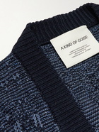 A Kind Of Guise - Jacquard-Knit Linen and Merino Wool-Blend Cardigan - Blue