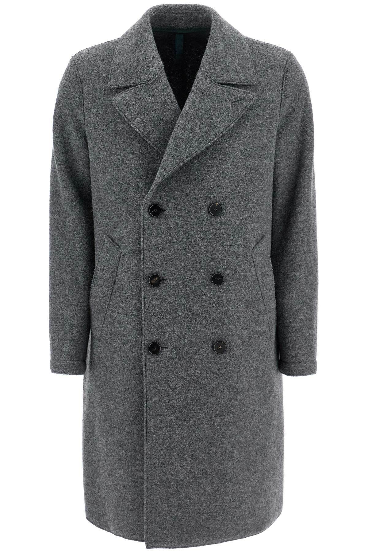 HARRIS WHARF LONDON double-breasted wool coat in boiled Grey