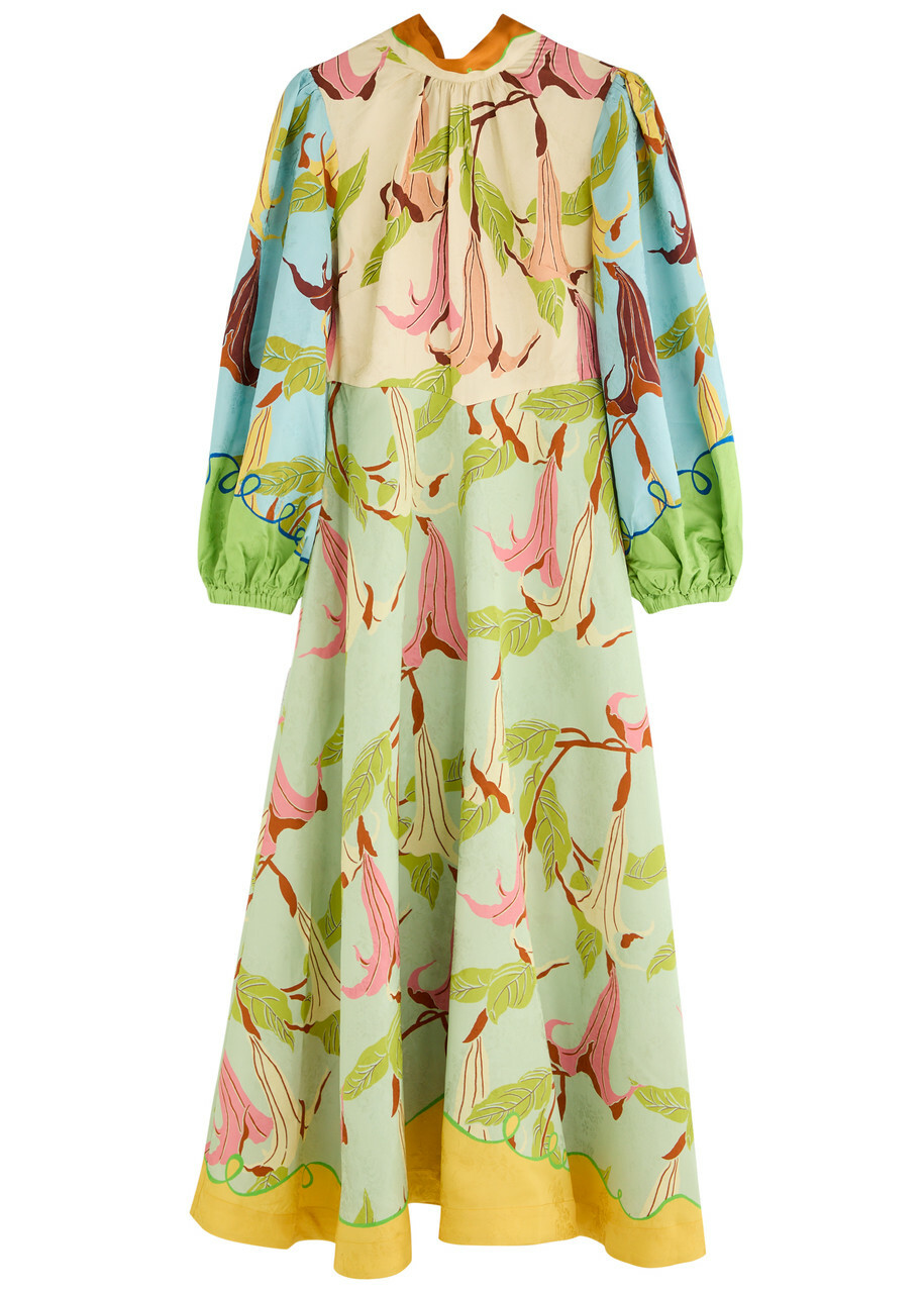 alemais green floral dress Alemais Sara Midi Dress 12 AU/UK (8 US)