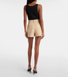 Nili Lotan Pleated high-rise linen and silk shorts