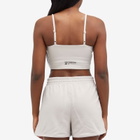 New Balance Women's Linear Heritage Soft Bra Top in Moonrock