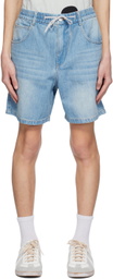 A PERSONAL NOTE 73 Blue Drawstring Denim Shorts