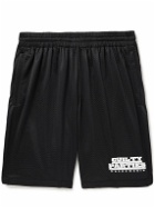 Wacko Maria - Straight-Leg Logo-Print Mesh Shorts - Black