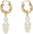 Shrimps Gold Pearl Ray Earrings