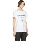 Balmain White Tagged Logo T-Shirt