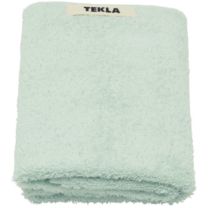 Tekla Organic Cotton Washcloth in Black & Mint