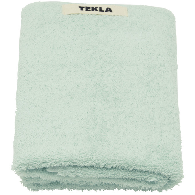 Tekla Organic Cotton Washcloth in Black & Mint