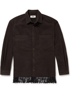 YMC - Ryder Fringed Flannel Shirt - Brown