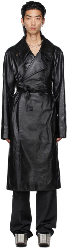Photo: Rick Owens Black Leather Performa Trench Coat