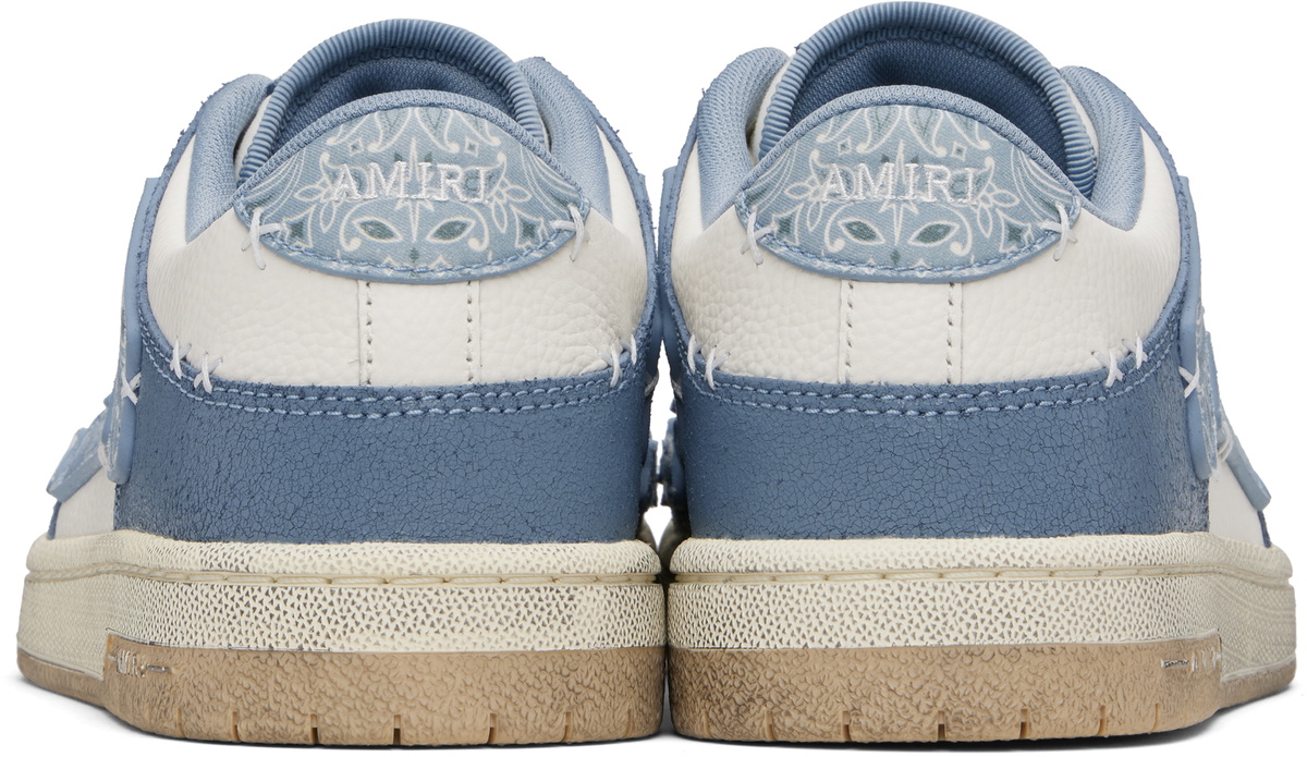 スニーカー AMIRI BLUE AND WHITE LEATHER BANDANA SKEL LOW TOP SNEAKERS AMIRI Blue & White Bandana Skel Top Low Sneakers Amiri