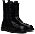Ann Demeulemeester Black Gillian Pintuck Combat Boots