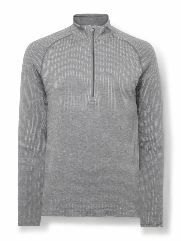Photo: Lululemon - Metal Vent Tech Slim-Fit Stretch-Jersey Half-Zip Top - Gray