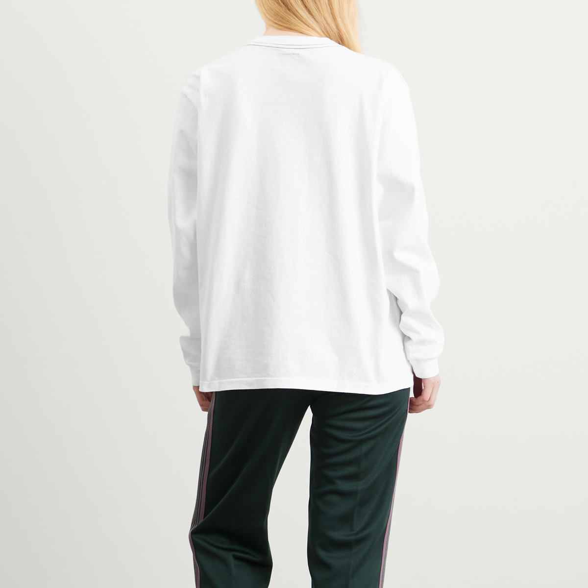Needles Women's Long Sleeve Pocket T-Shirt in White