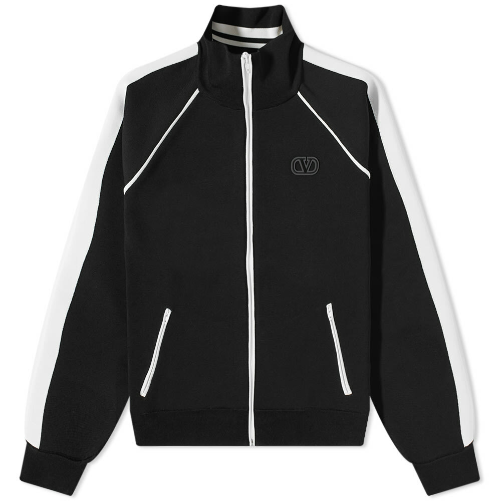 Valentino Men's V Logo Track Jacket in Black/Ivory Valentino