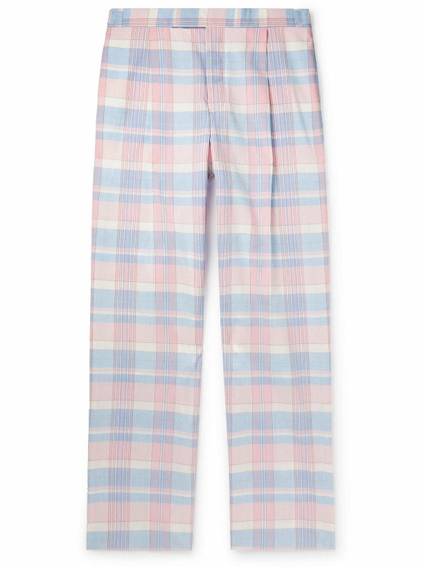 Photo: Thom Browne - Straight-Leg Checked Cotton-Twill Suit Trousers - Pink