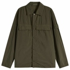 Stone Island Men's Ghost Nylon Smerigliato Shirt Jacket in Military Green
