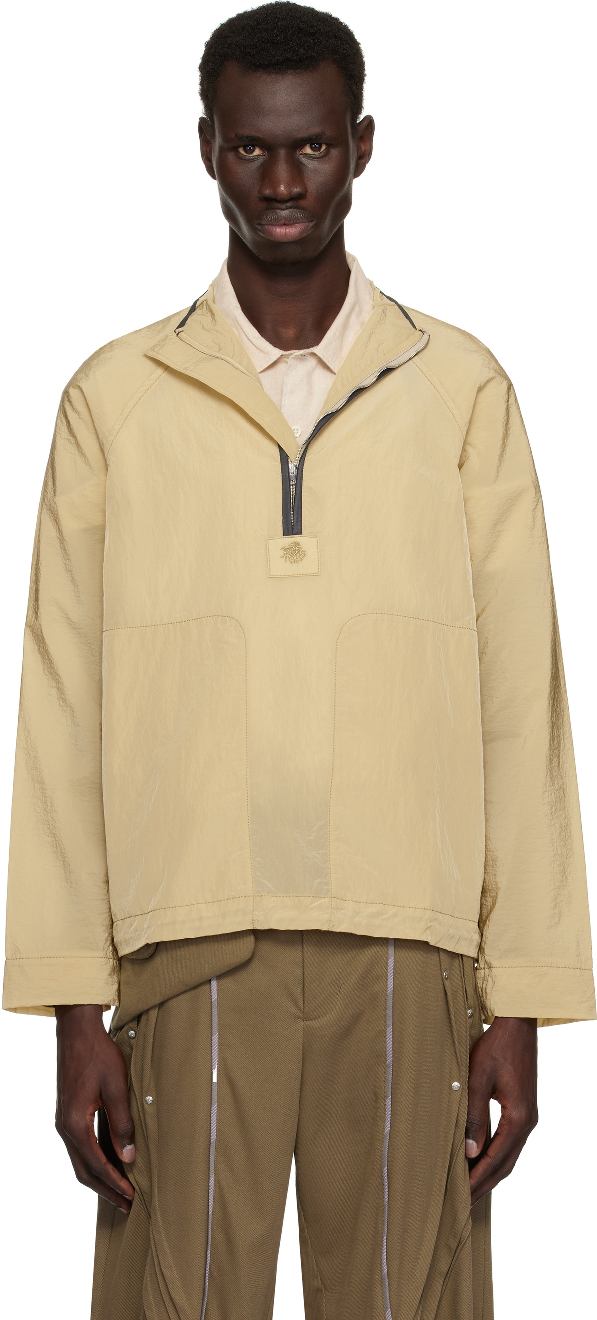 トップ Beige RANRA Ganga RANRA Jacket Track Nylon Shiny ジャケット・アウター