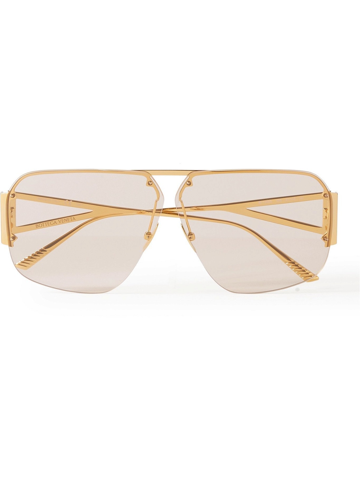 Bottega Veneta: Gold Aviator Sunglasses