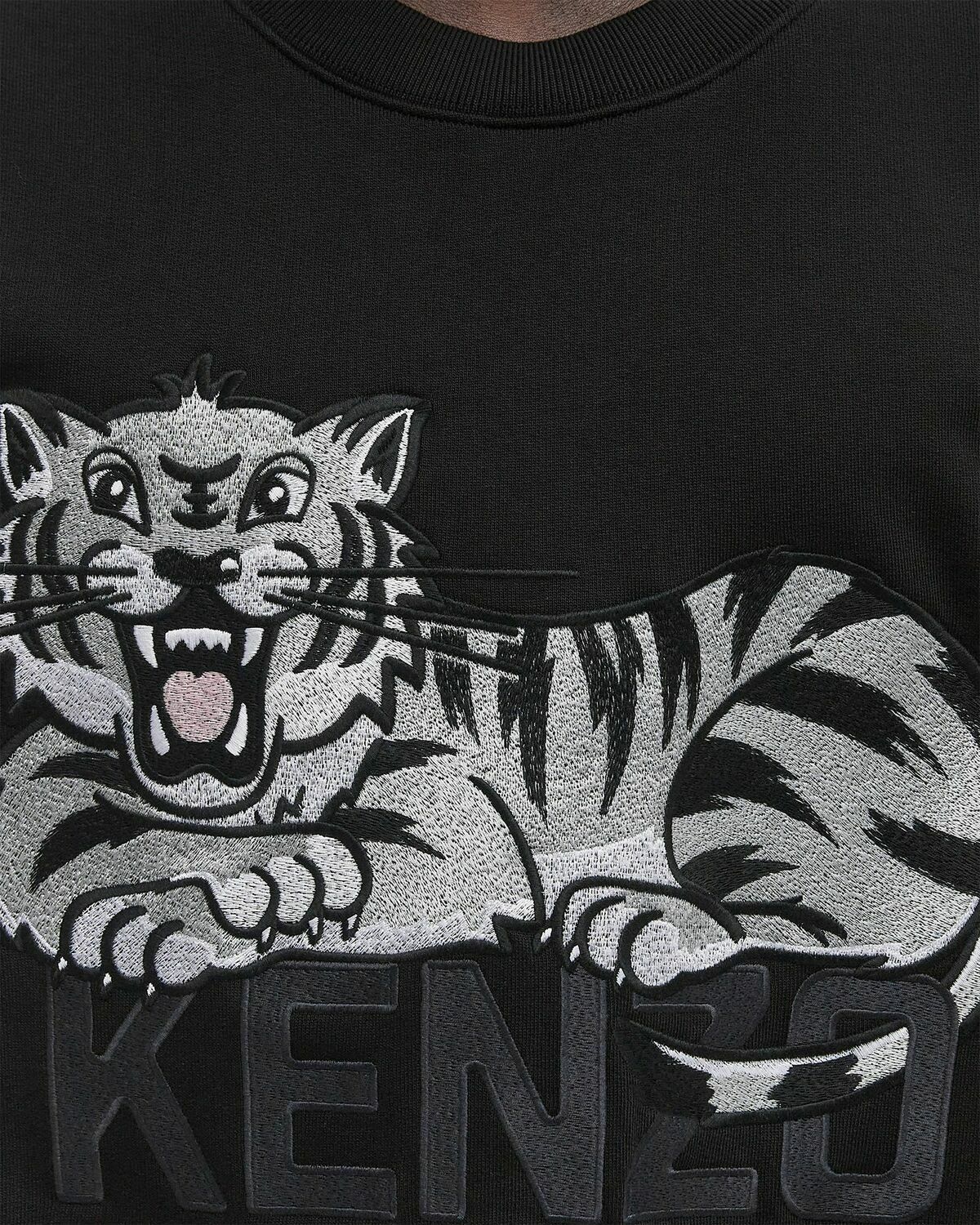 Kenzo KENZO HAPPY TIGER EMBROIDERED CLASSIC SWEATSHIRT Black Mens