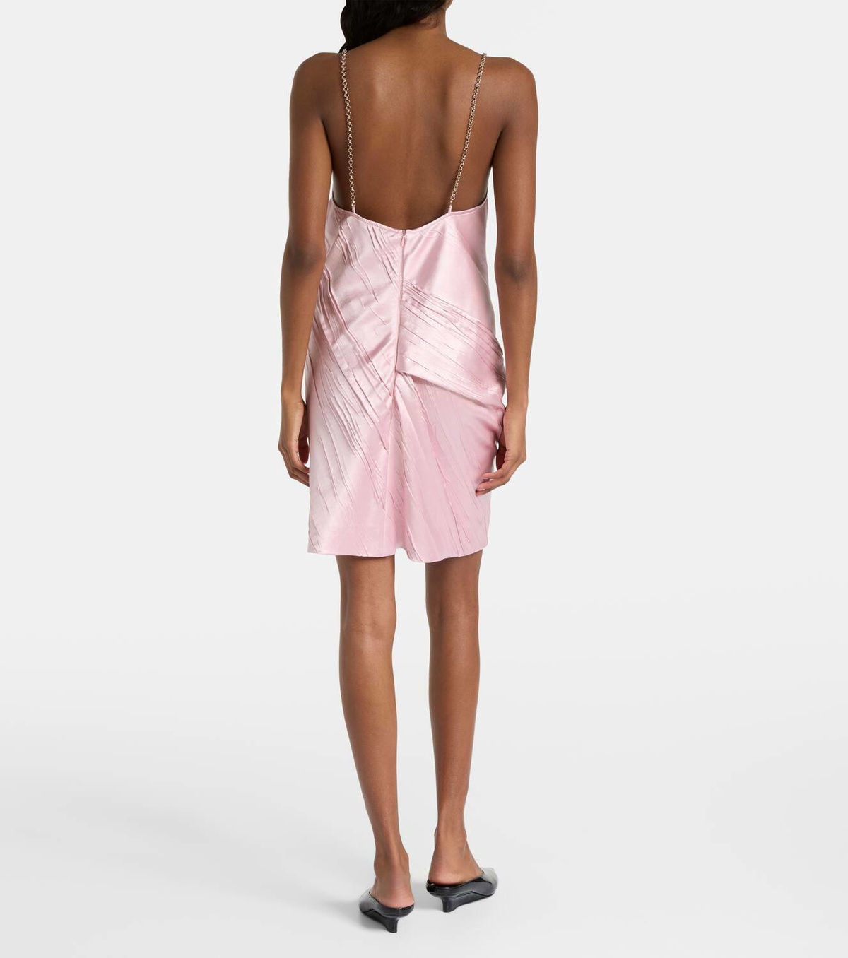 Sportmax Carta pleated satin minidress