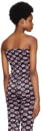 Amy Crookes Black Shirred Tank Top