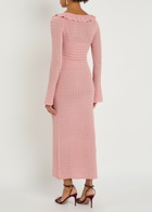 Loveshackfancy Tawnie Fine-knit Midi Dress Pink