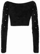 PHILOSOPHY DI LORENZO SERAFINI Embellished Fuzzy Cropped Sweater