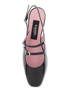 Carel peche Black Slingback Pumps With Buckle Strap Closure In Patent Leather Woman