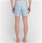 Sunspel - Leaf Geo Mid-Length Printed Shell Swim Shorts - Men - Light blue